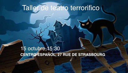 Taller de teatro terrorífico 15 de octubre 15:30h